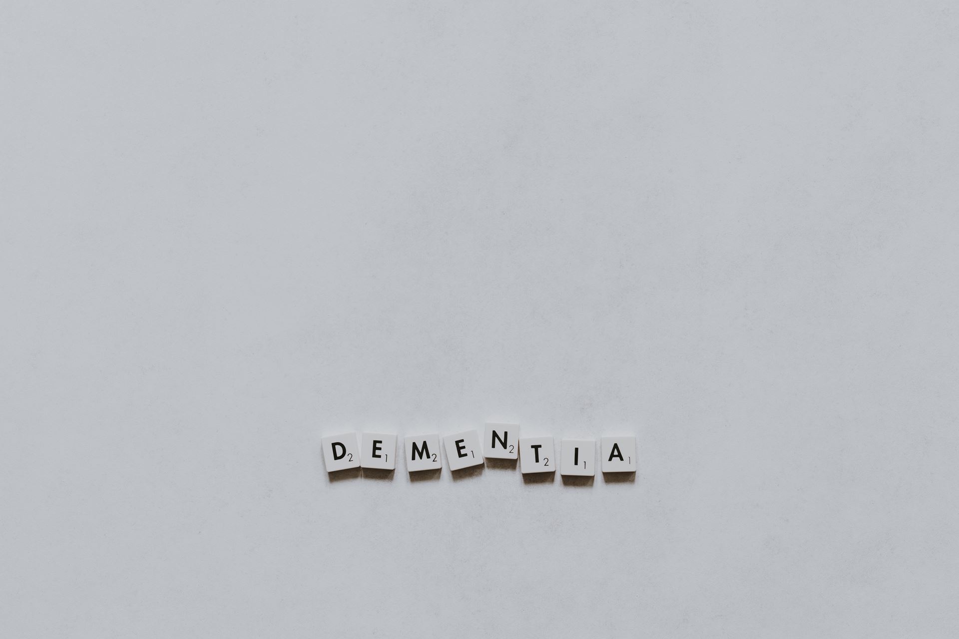 Scrabble letters spell the word Dementia
