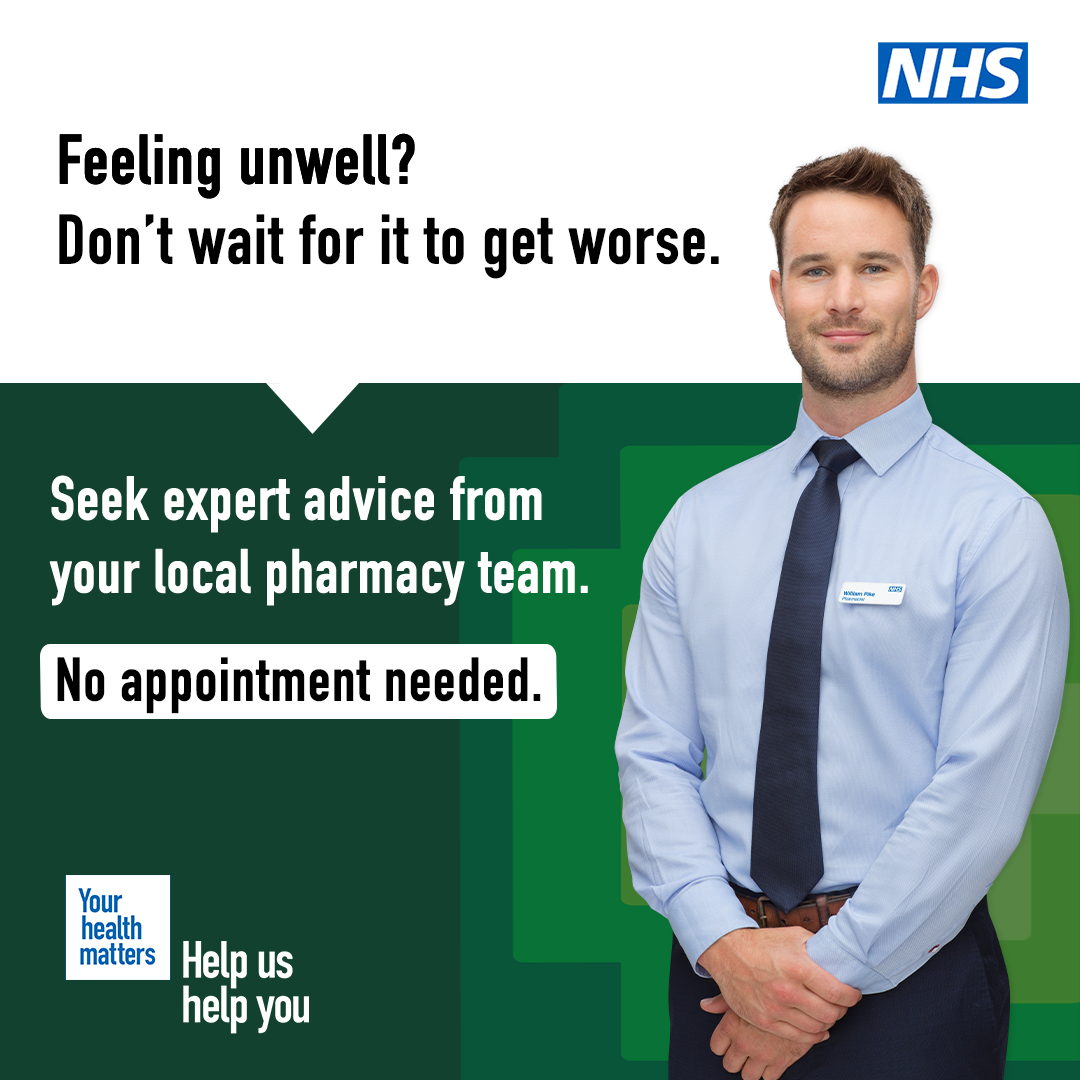 A male pharmacist wants to help you if your feeling unwell
